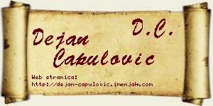 Dejan Capulović vizit kartica
